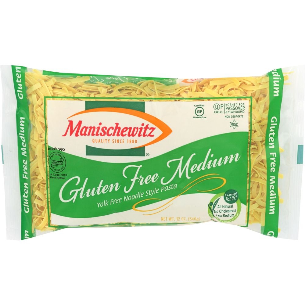 Manischewitz Gluten Free Medium Egg Yolk Free Noodles, 12 Ounce Bag -- 12 per case