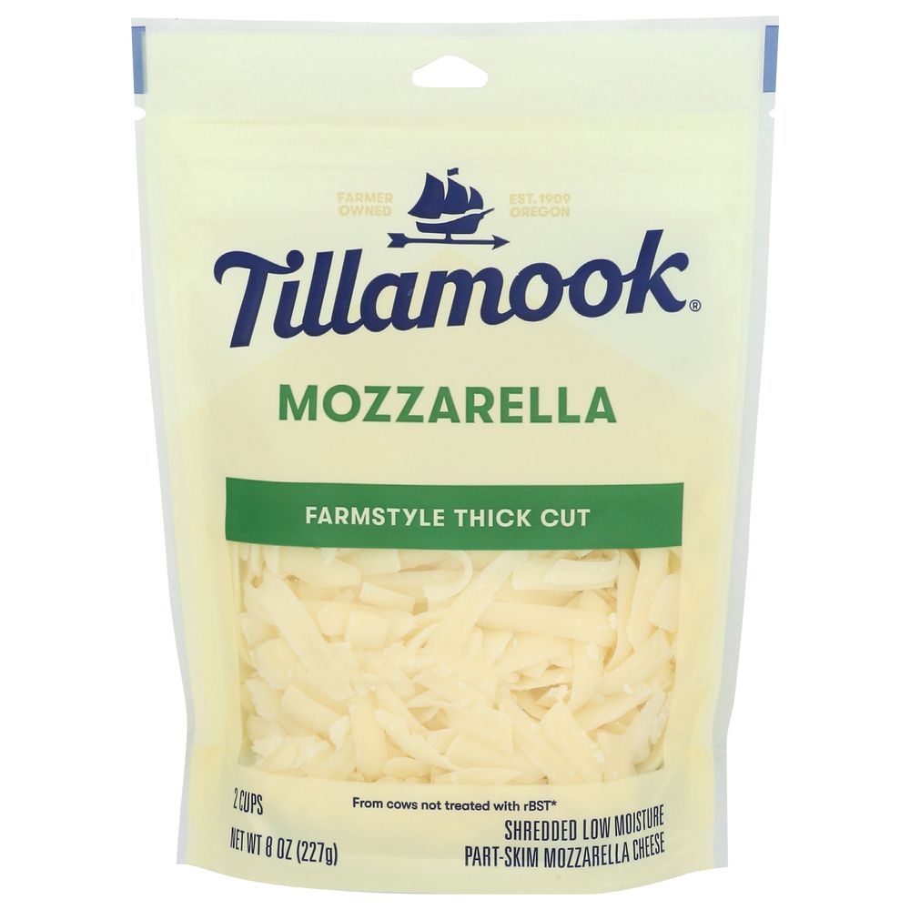 Tillamook Farmstyle Thick Cut Mozzarella Cheese, 8 Ounce -- 12 per case