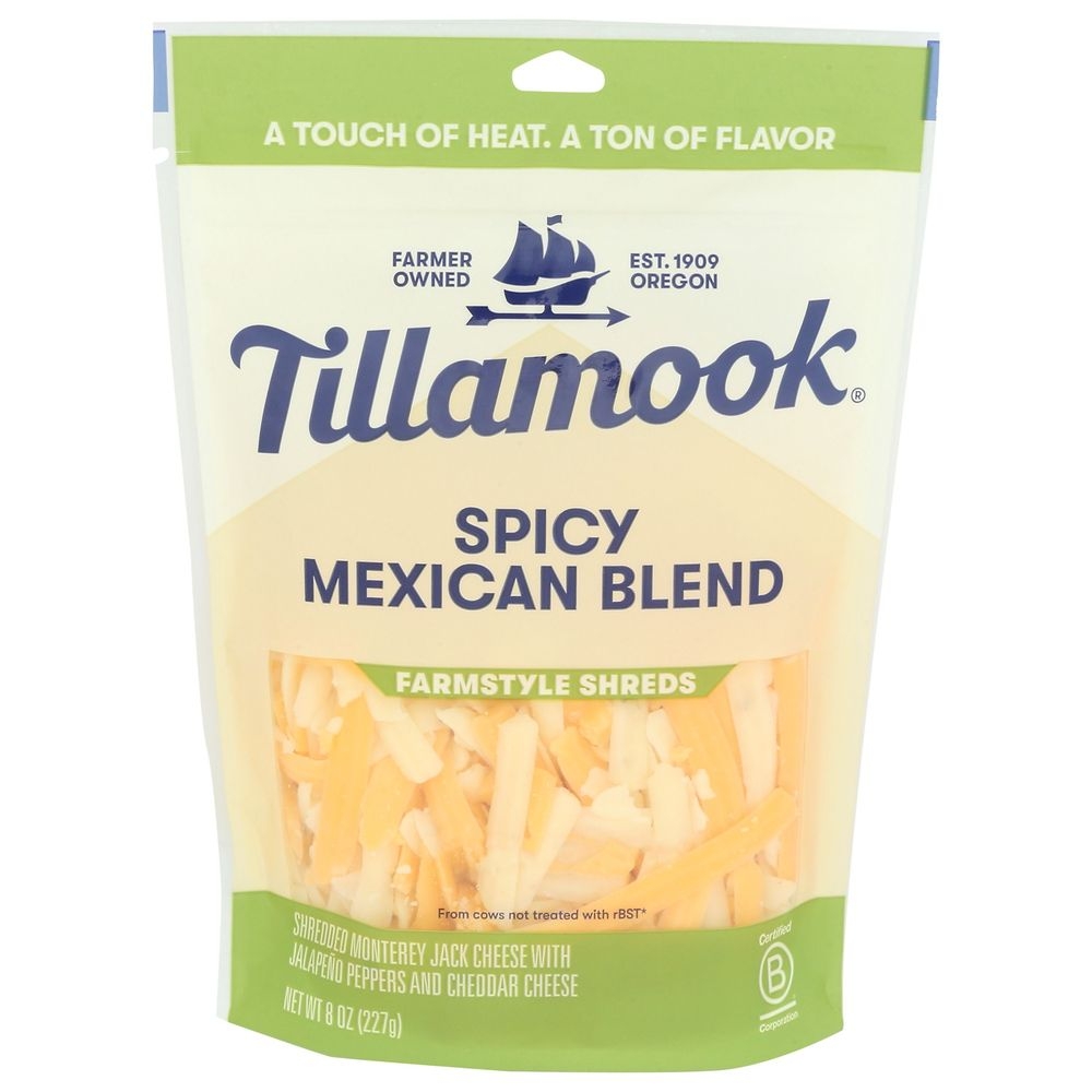 Tillamook Farmstyle Spicy Mexican Blend Cheese, 8 Ounce -- 12 per case