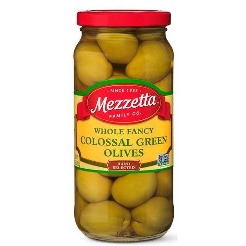 Mezzetta Whole Fancy Colossal Green Olives, 10 Ounce -- 6 per case
