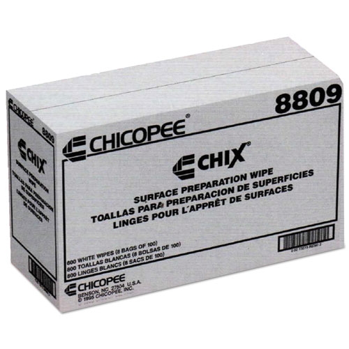 Chix White 1-Ply Unscented Surface Prep Wipes, 13 x 21 inch -- 800 per case