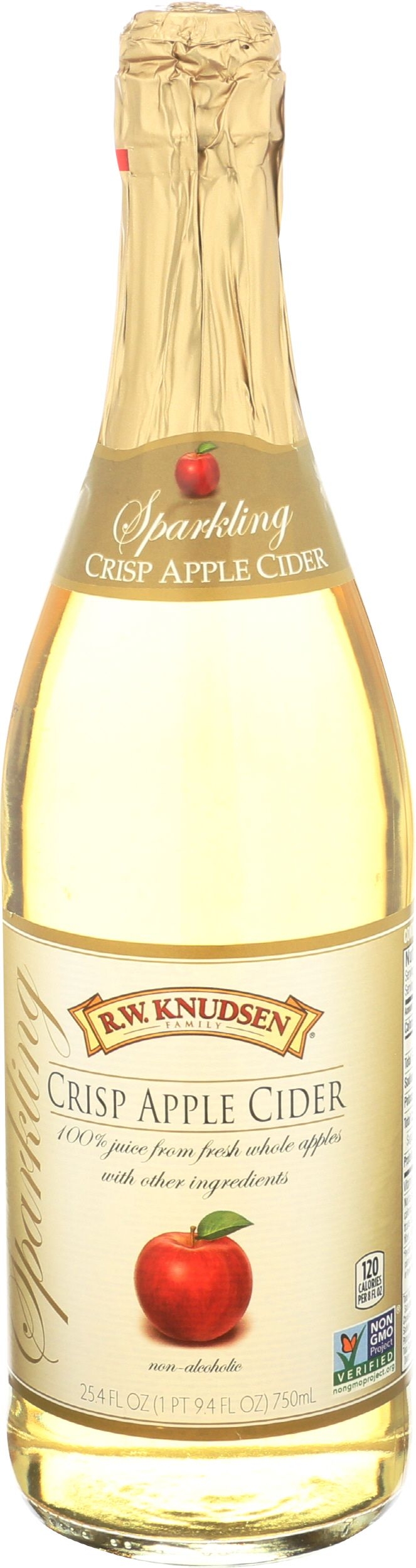 R.W. Knudsen Crisp Apple Cider Sparkling Juice, 25.4 Fluid Ounce -- 12 per case