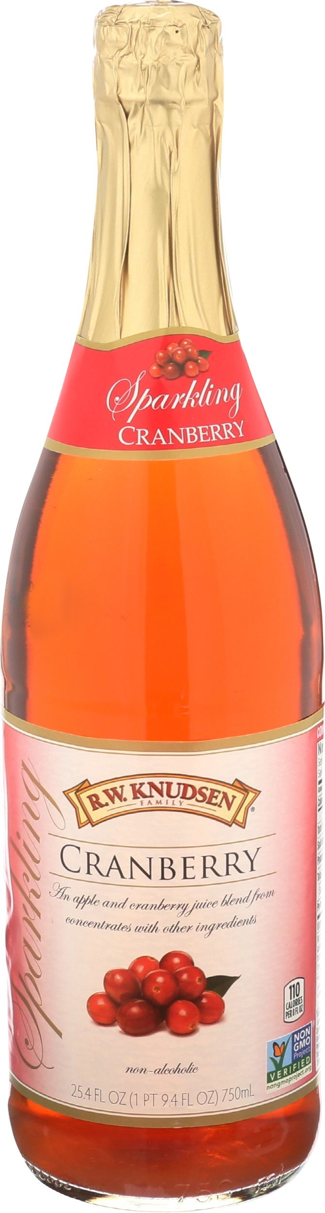 R.W. Knudsen Cranberry Sparkling Juice, 25.4 Fluid Ounce -- 12 per case