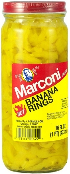 Marconi Hot Banana Pepper Rings, 16 Ounce -- 12 per case