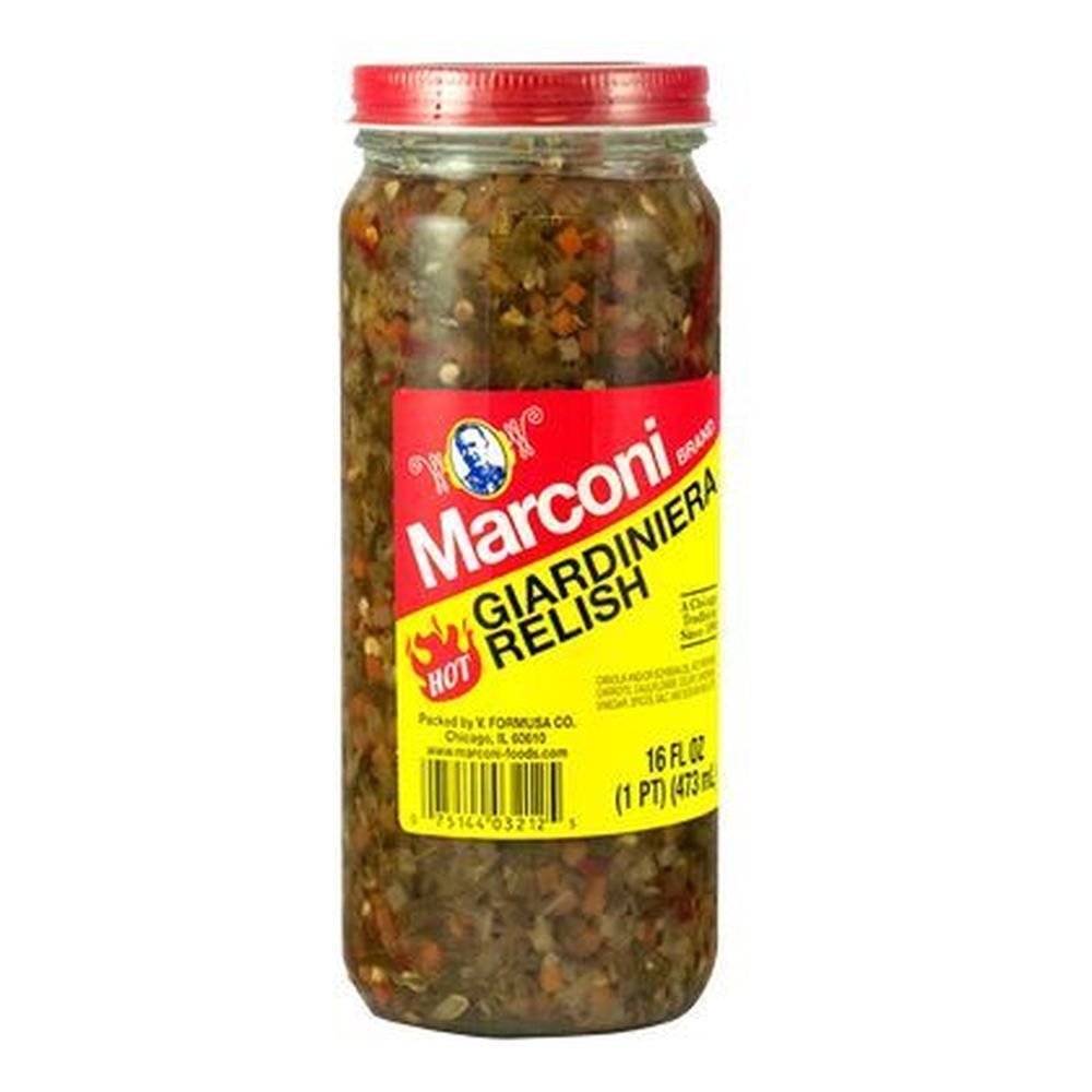Marconi Hot Giardiniera Relish, 16 Ounce -- 6 per case