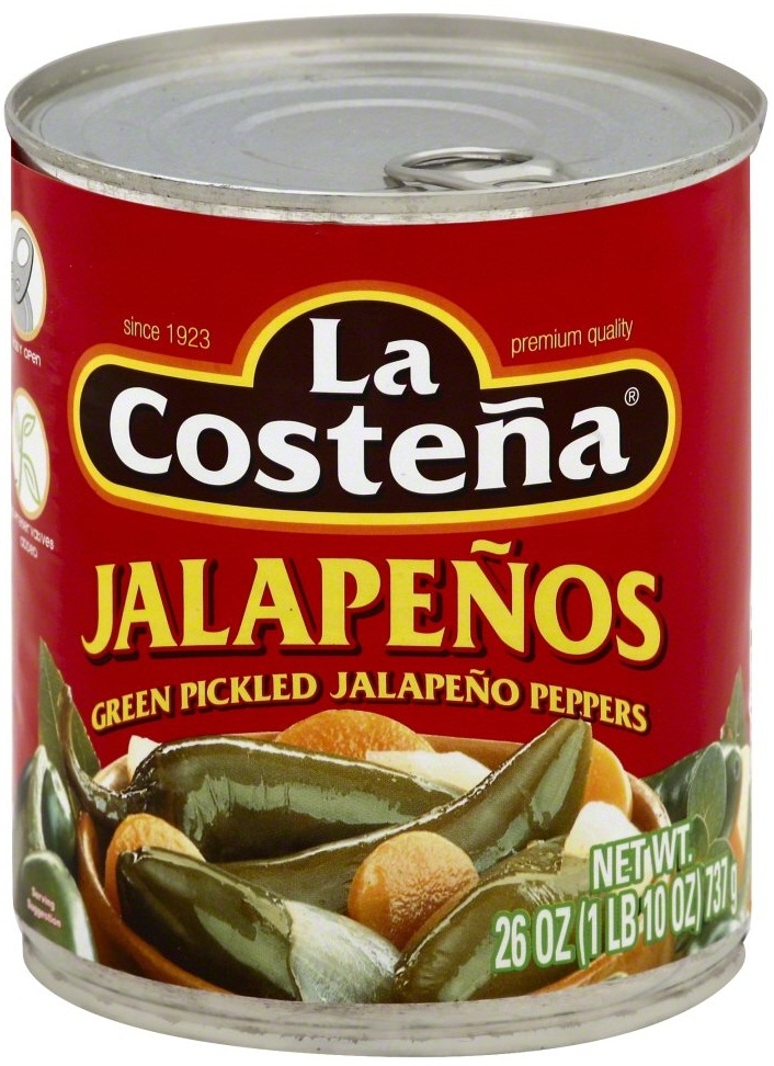 La Costena Green Pickled Whole Jalapeno Peppers, 26 Ounce -- 12 per case