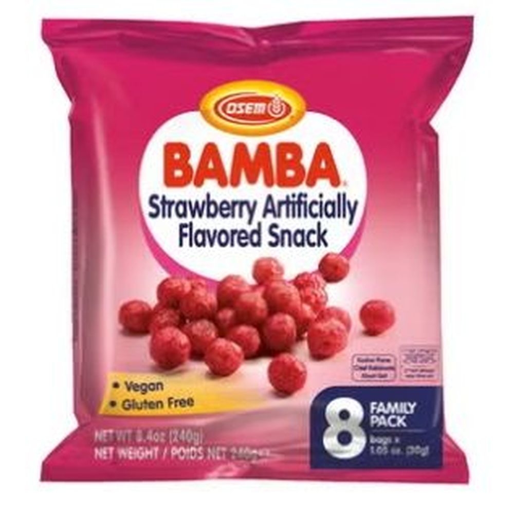 Osem Bamba Strawberry Flavored Snack - Multi Pack, 8.4 Ounce -- 6 per case