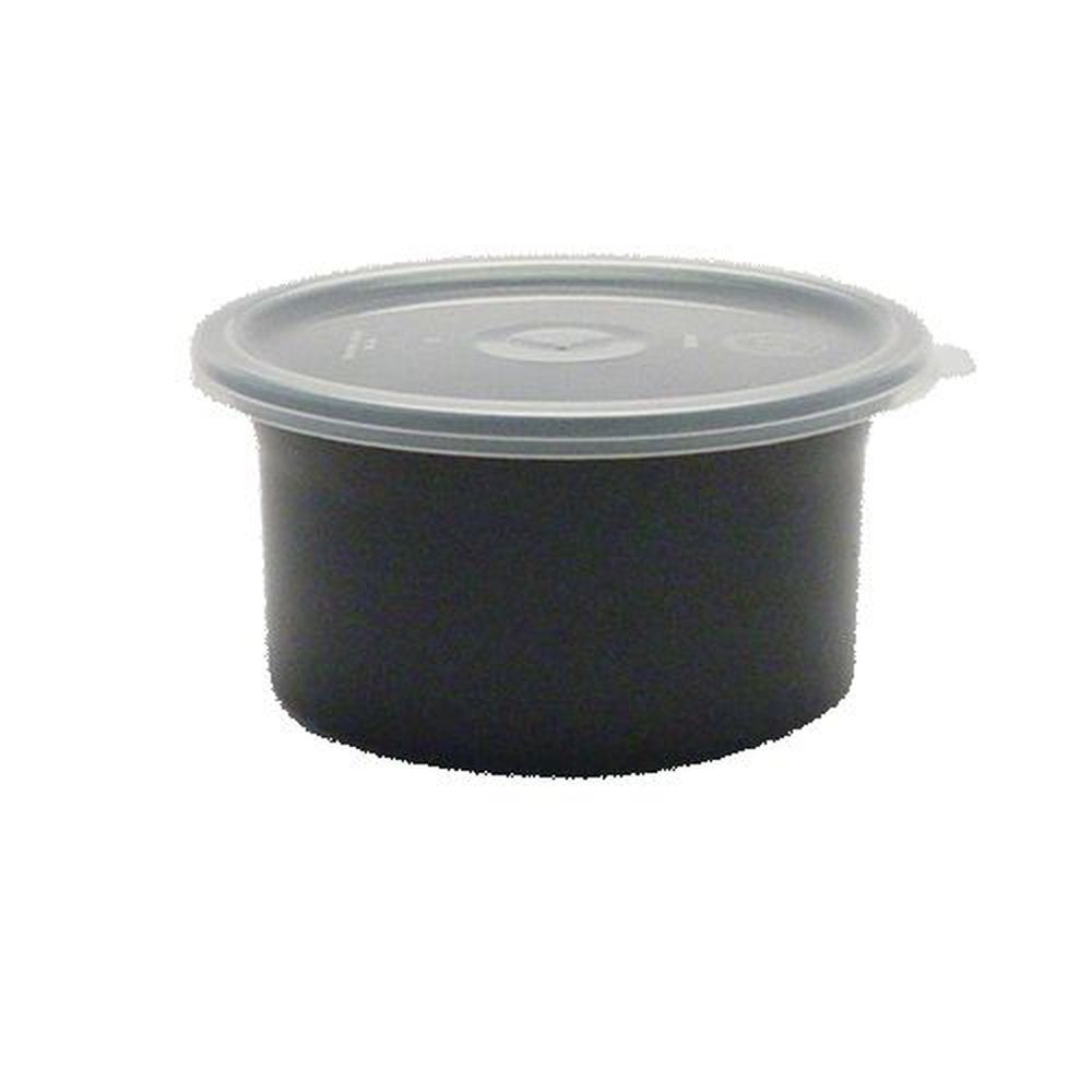 Carlisle 30003 Classic SAN Black Crock with Lid, 0.6 Quart Capacity