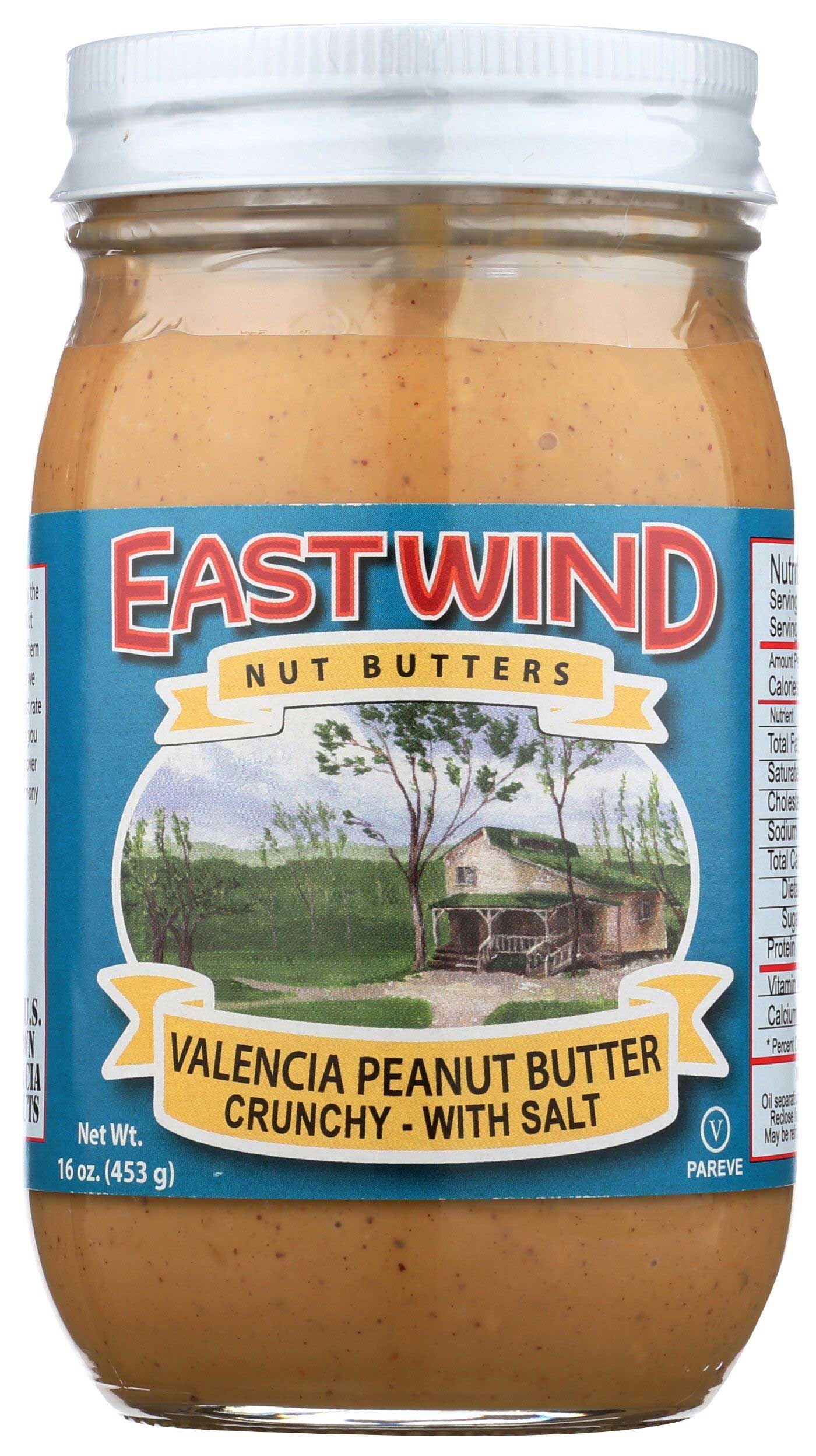 East Wind Crunchy With Salt Natural Peanut Butter, 16 Ounce -- 6 per case