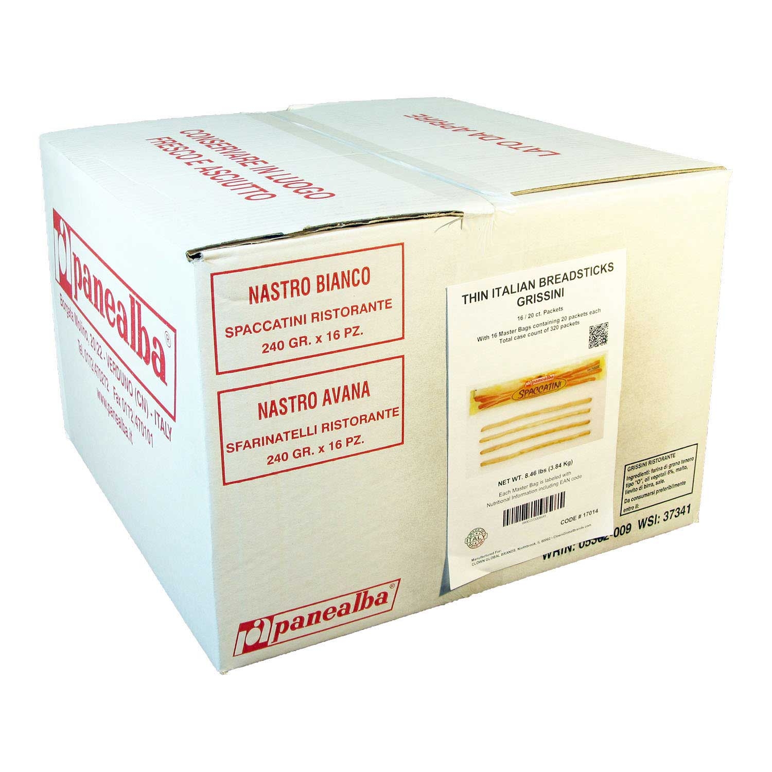 Clown Global Brands Thin Grissini Breadstick, 12 Gram -- 16 per case.