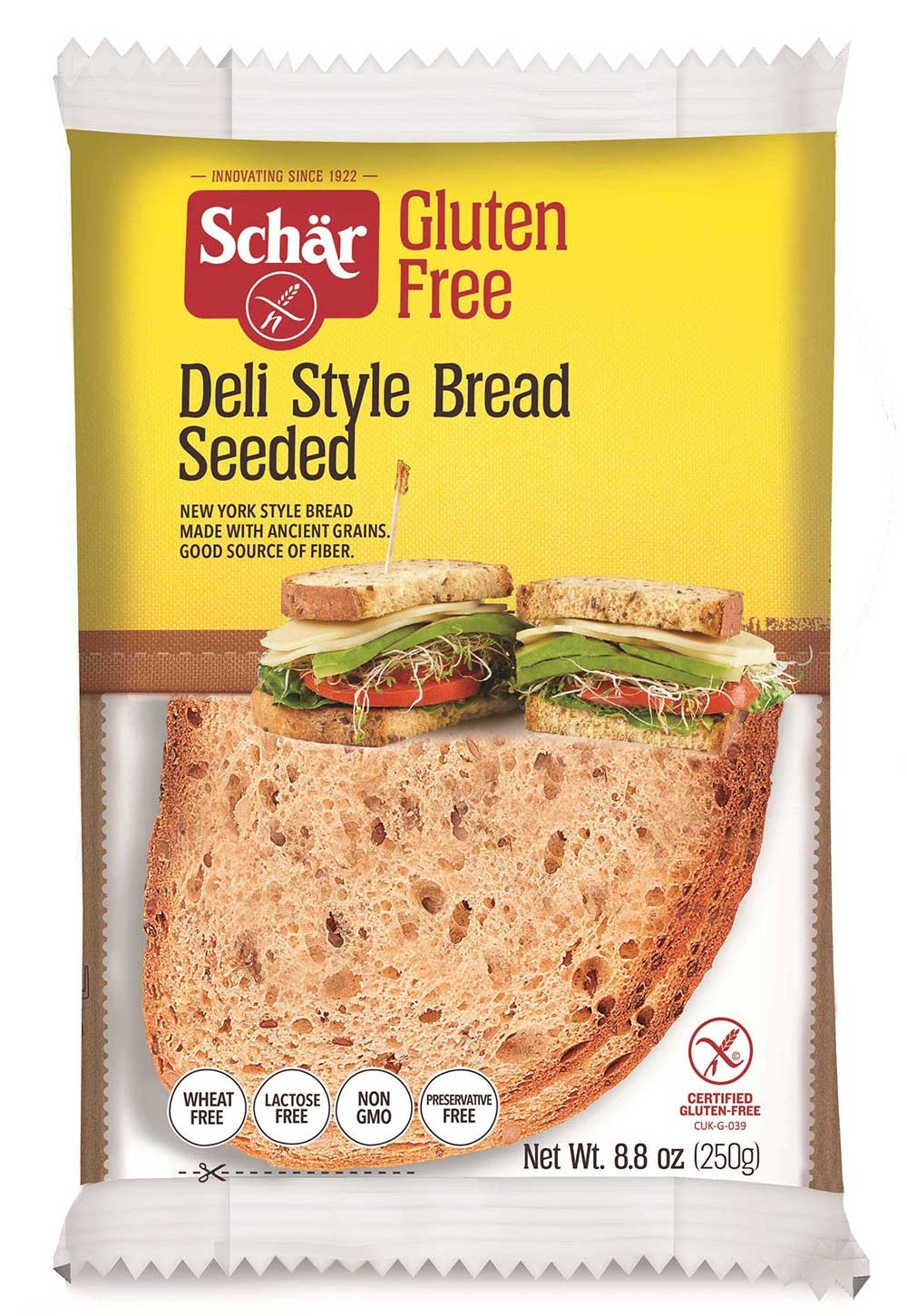 Schar Gluten Free Seeded Deli Style Bread, 8.8 Ounce -- 5 per case