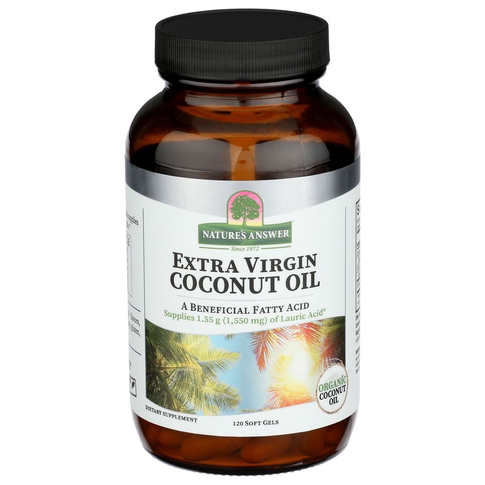 Natures Answer 1000mg Extra Virgin Coconut Oil Soft Gel, 120 count