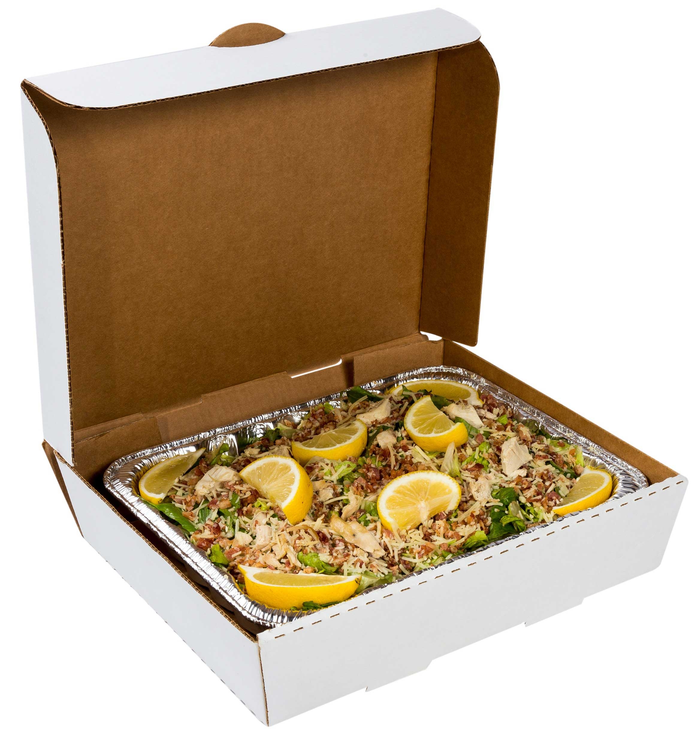 Royal White Half Pan Corrugated Catering Box, 13 x 10 7/8 x 3 inch -- 50 per case.