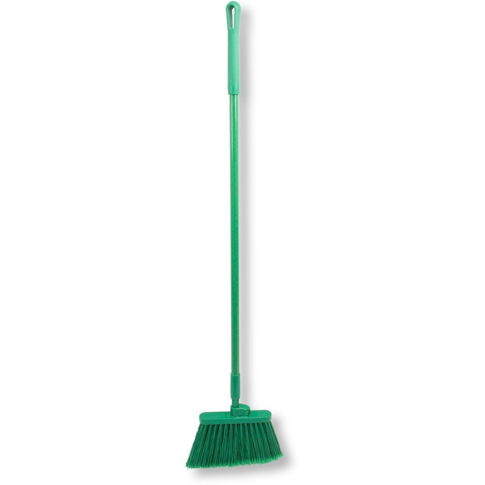 Carlisle 41082EC09 Green Color Coded Duo-Sweep Flagged Angle Broom, 56 inch Length