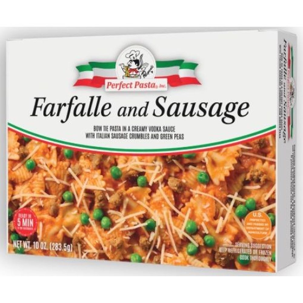 Perfect Pasta Farfalle and Sausage Entree, 10 Ounce -- 6 per case
