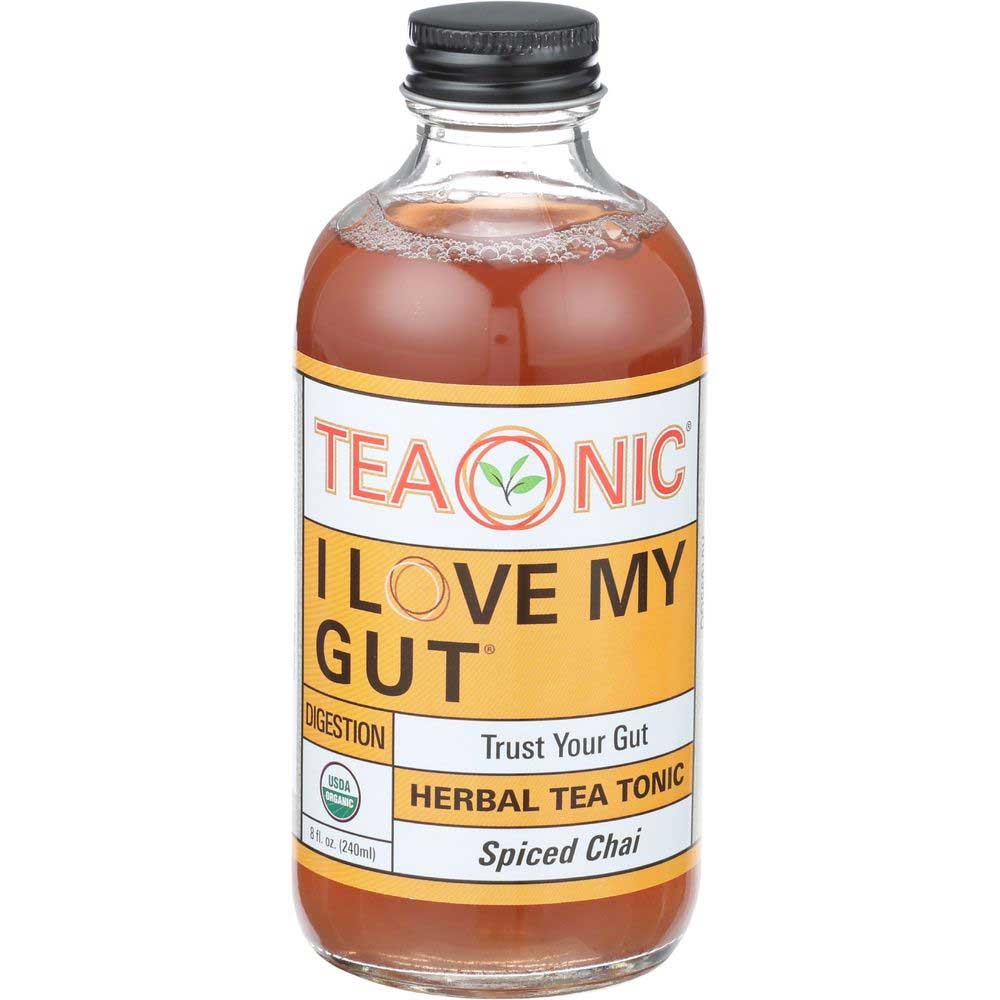 Teaonic I Love My Gut Organic Spiced Chai Herbal Tea Tonic, 8 Fluid Ounce -- 6 per case