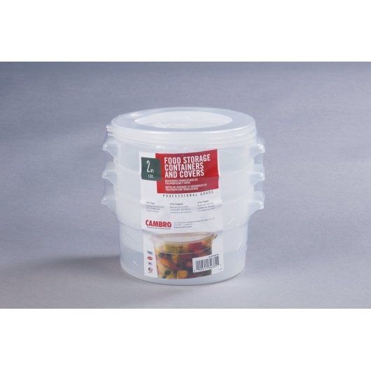 Translucent Round Translucent Shrink Wrap Container, 2 Quart-- 12 Per Case