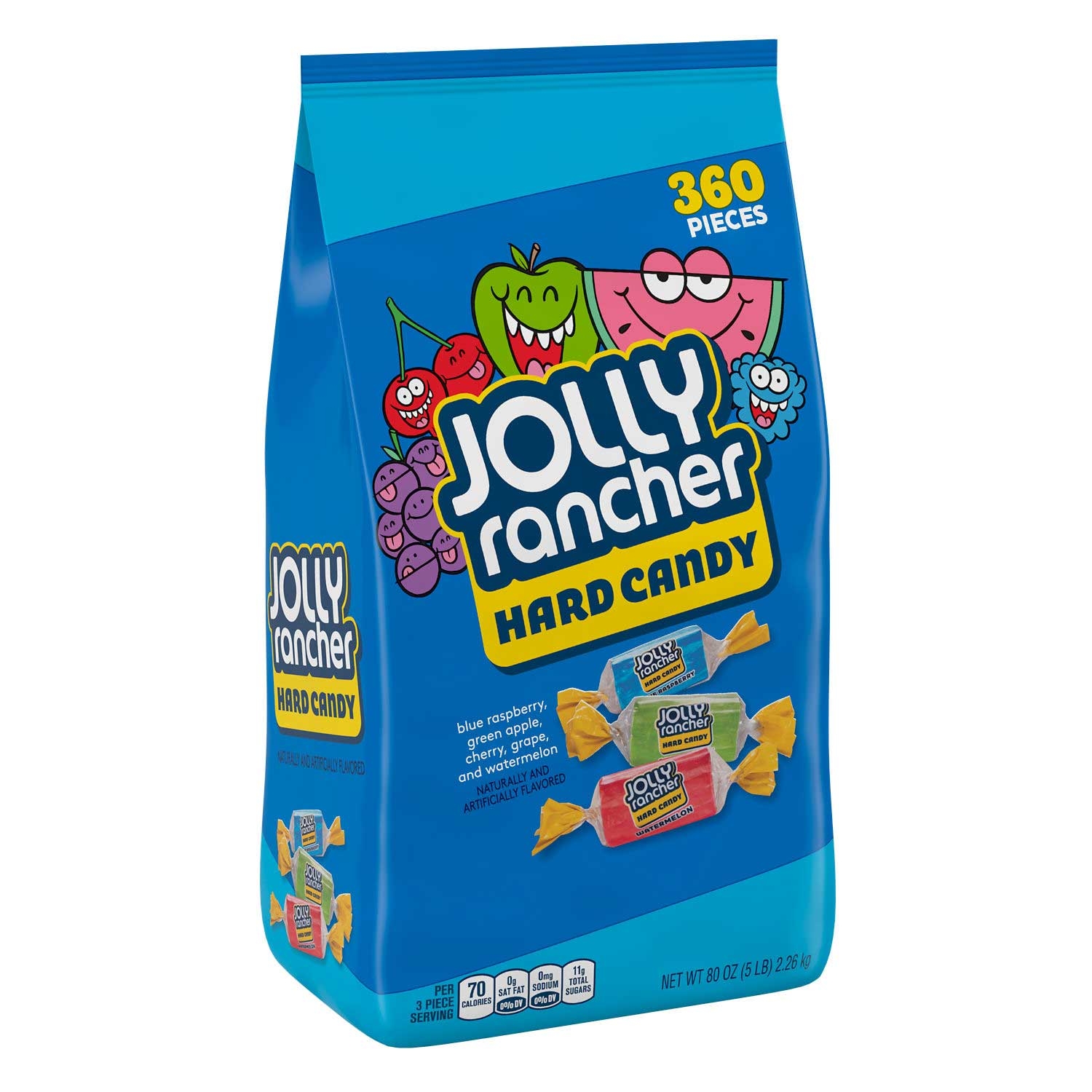 Jolly Rancher Assorted Fruit Flavored Hard Candy - Stand Up Bag, 5 Pound -- 8 per case