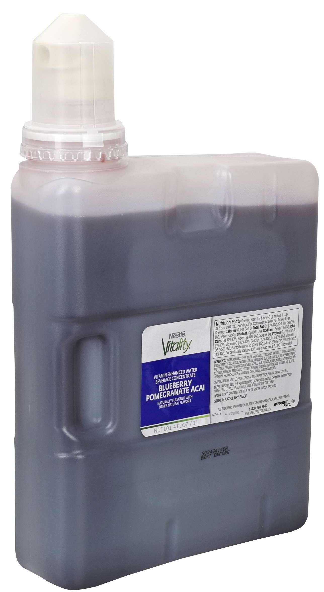 Nestle Professional Blueberry Pomegranate Acai Enhanced Water, 3 Liter Bottle -- 3 per case