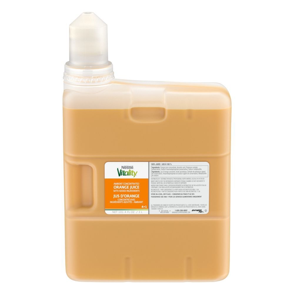 Nestle Vitality 100 Percent Orange Juice Concentrate, 3 Liter Bottle -- 3 per case