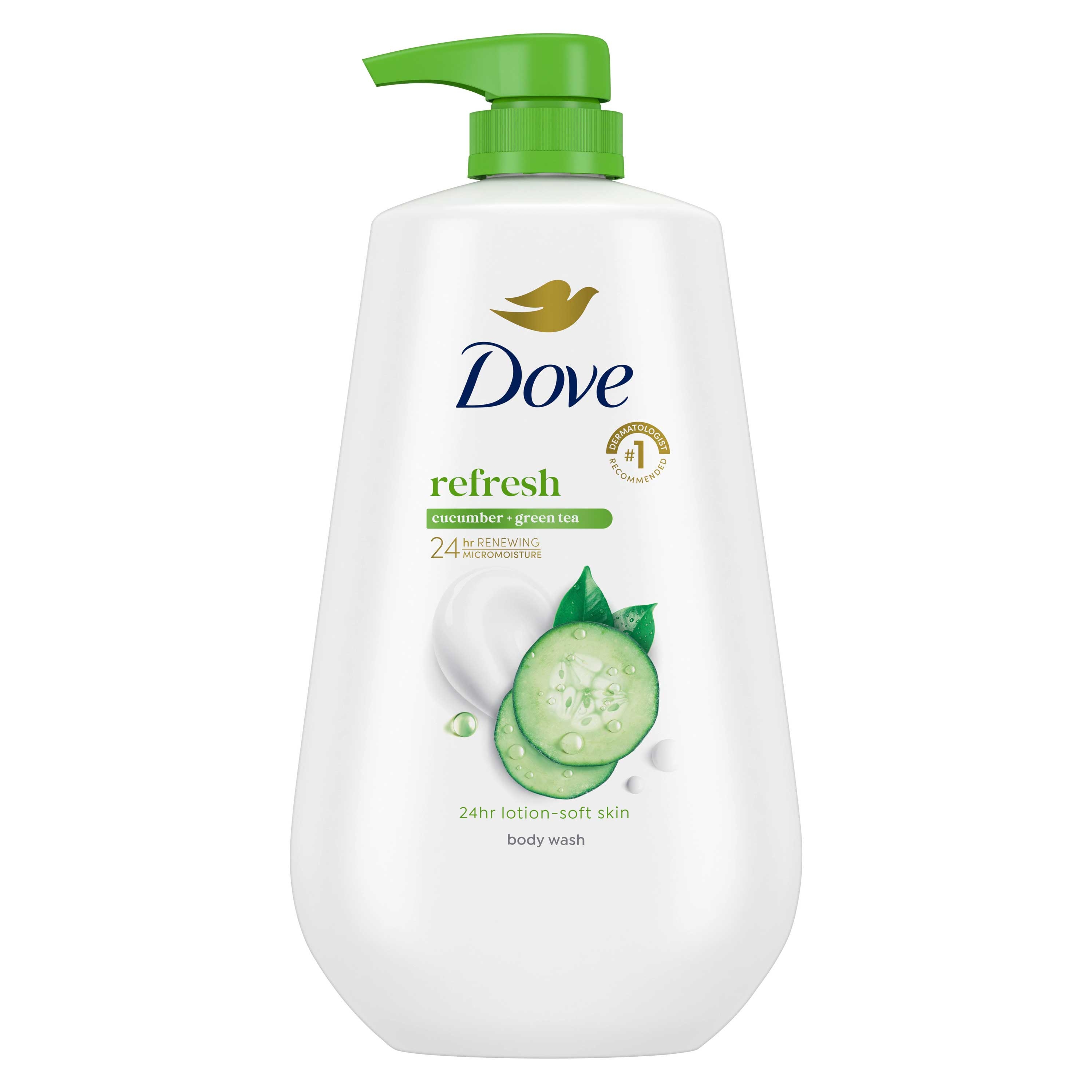 Dove Refresh Cucumber and Green Tea Body Wash with Pump, 30.6 Ounce -- 3 per case