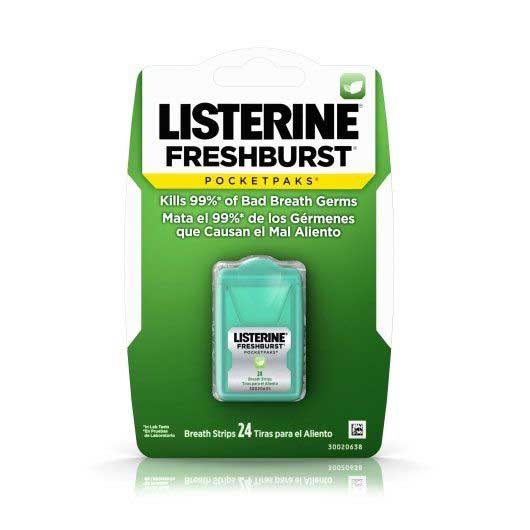 Listerine Pocketpaks Fresh Burst Breath Strips - 24 count per pack -- 72 packs per case