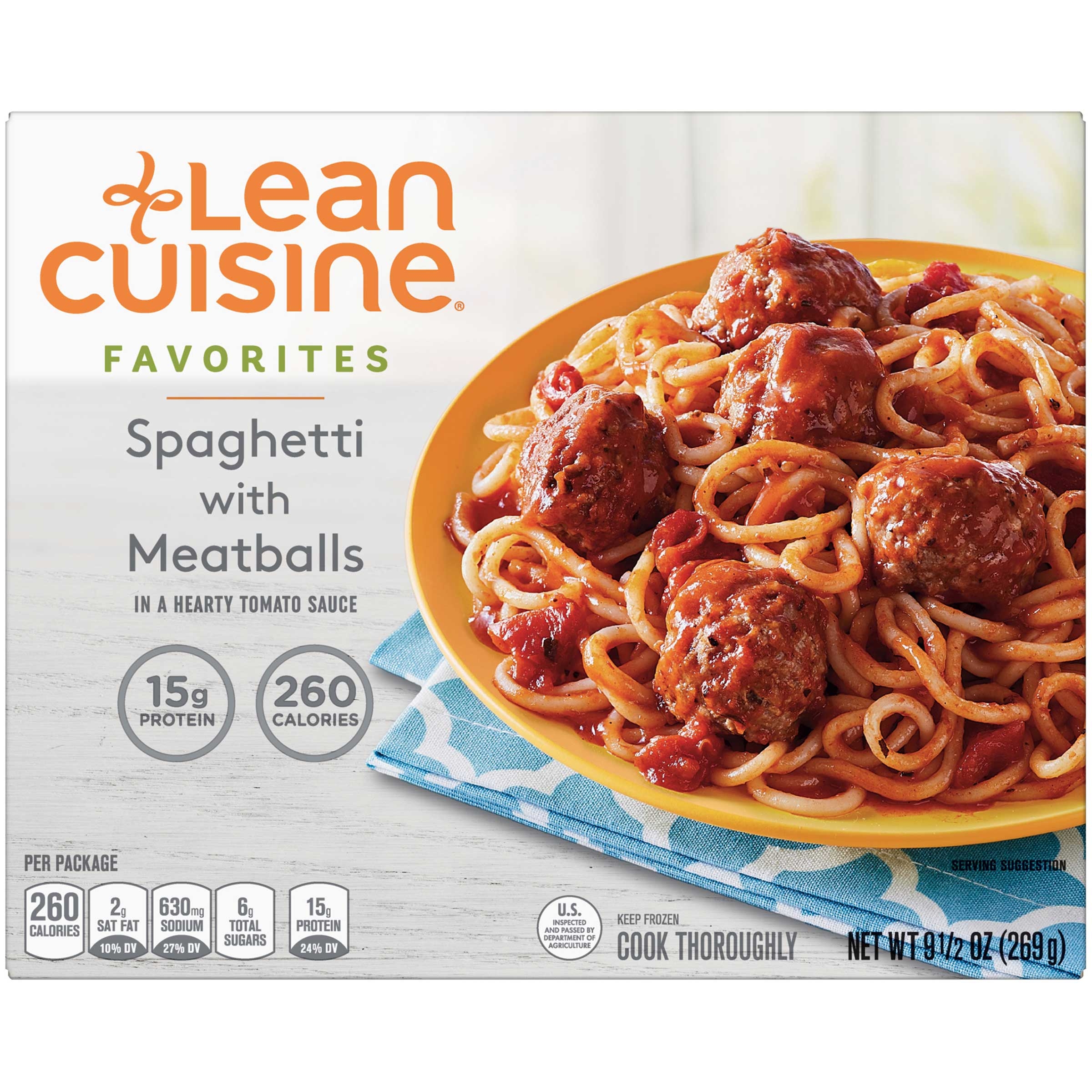 Nestle Stouffers Lean Cuisine One Dish Favorites Spaghetti with Meatball and Sauce - Entree, 9.5 Ounce -- 12 per case.