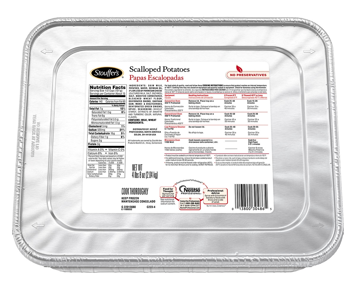 Nestle Stouffers Scalloped Potatoes, 72 Ounce -- 4 per case.