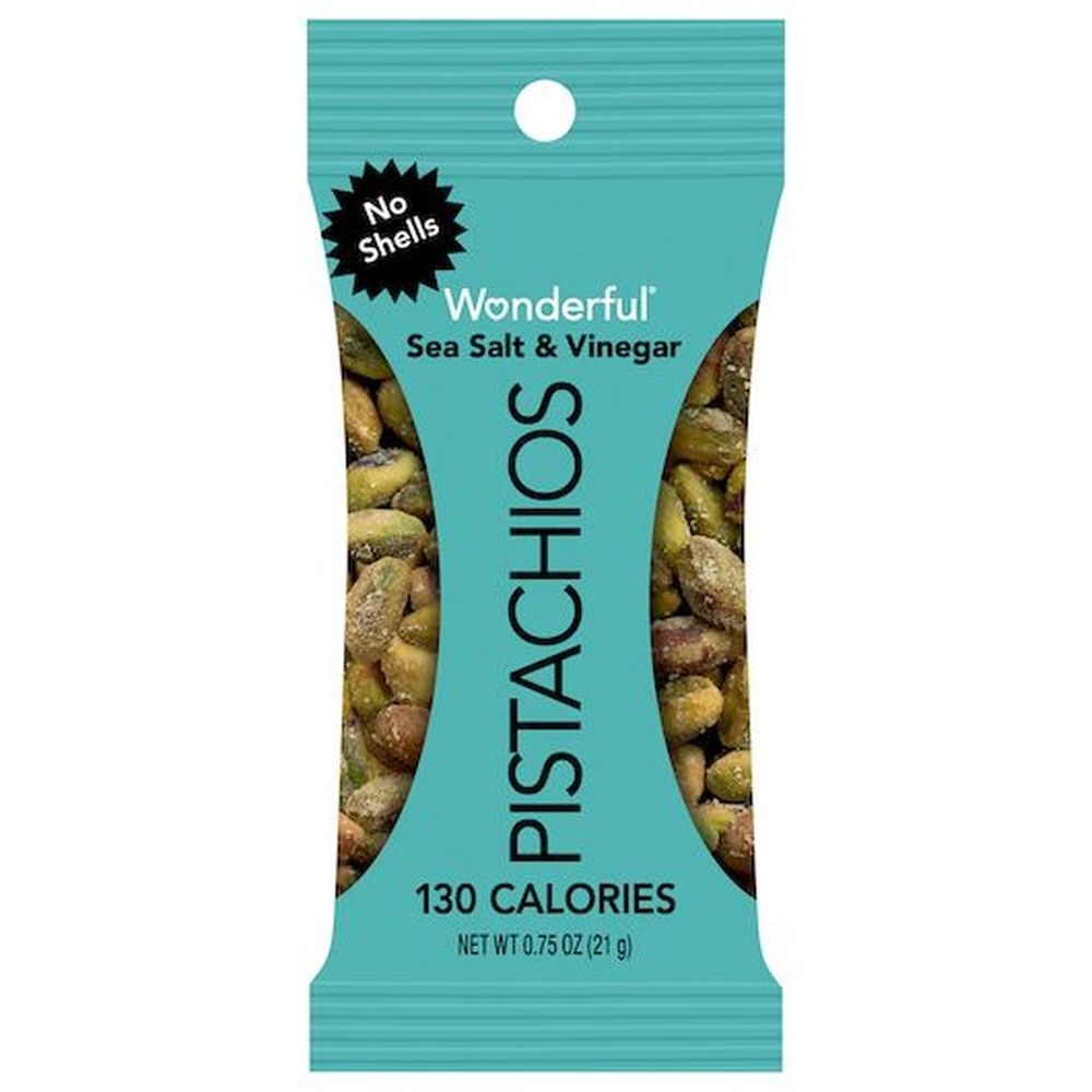 Wonderful Sea Salt and Vinegar No Shell Pistachios, 0.75 Ounce -- 96 per case