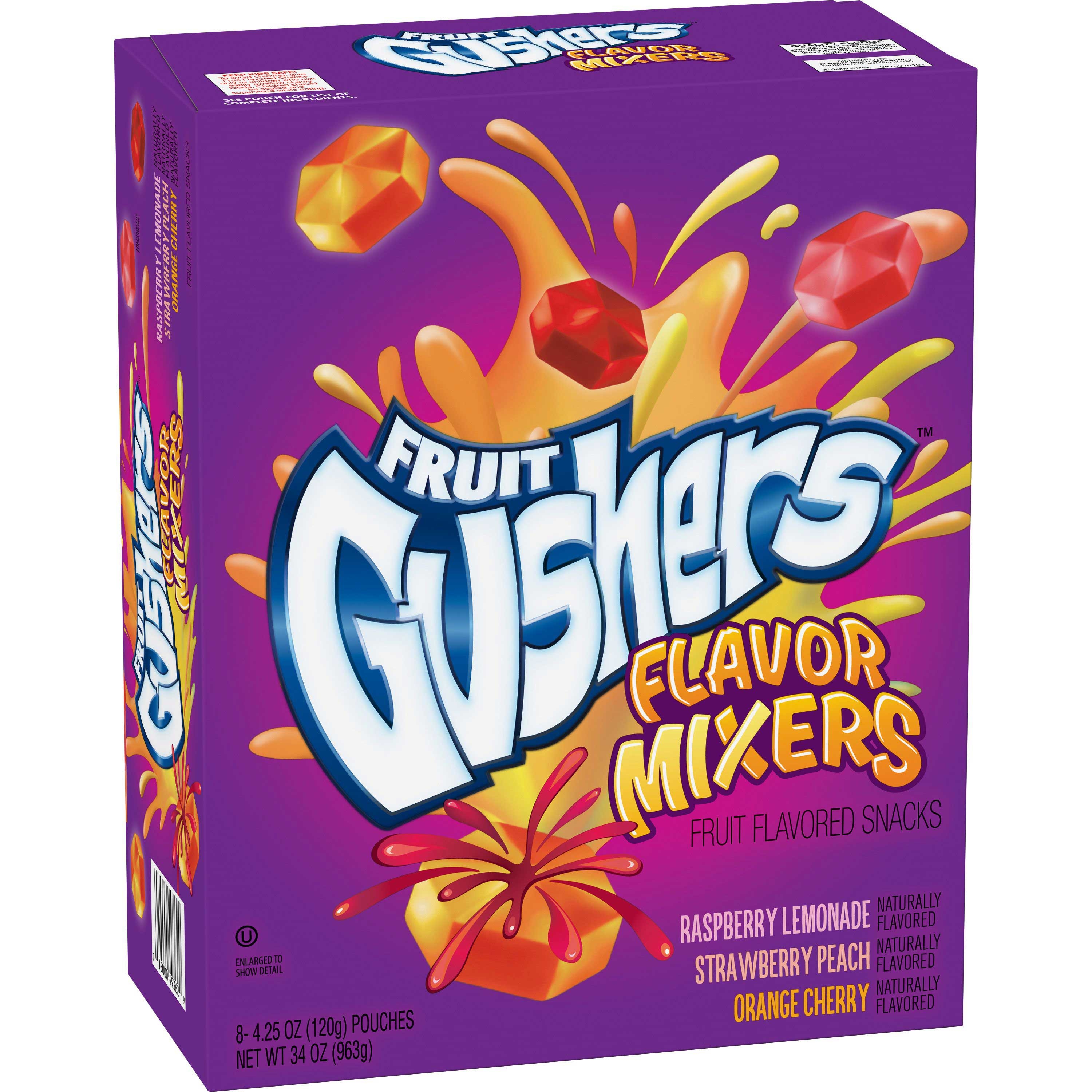 Fruit Gushers Flavor Mixers Fruit Snacks, 34 Ounce -- 6 per case.