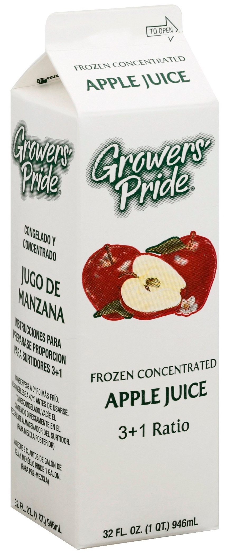 Floridas Natural Growers Pride 3 Plus 1 From Concentrate Apple Juice, 32 Fluid Ounce -- 12 per case