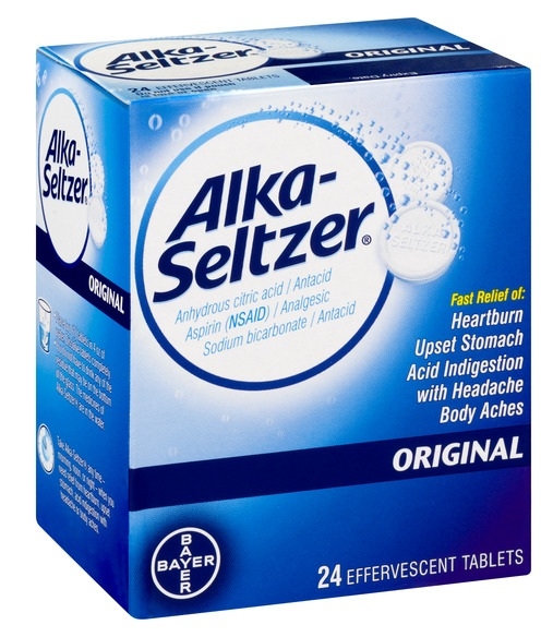 Alka Seltzer Original Cold Medicine Effervescent Tablet, 24 count per pack -- 30 per case.