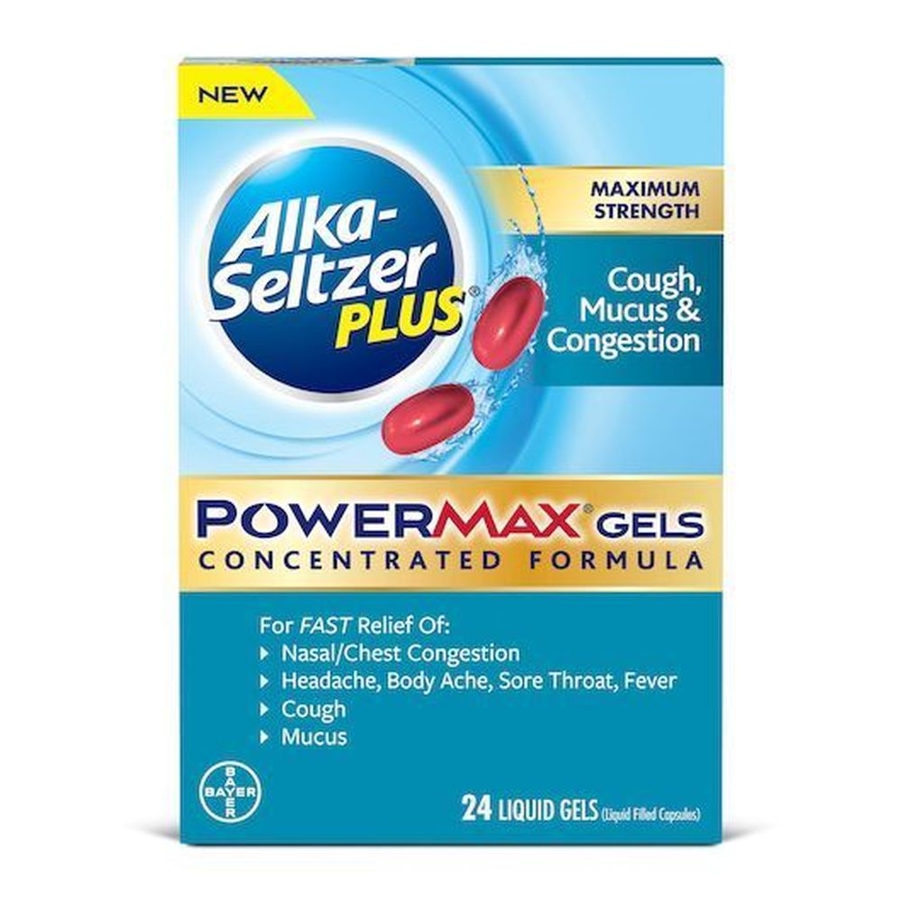 Alka-Seltzer Plus Cough Mucus and Congestion PowerMax Liquid Gel, 24 count -- 3 per case