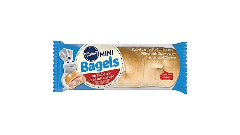Pillsbury Mini Bagels, Strawberry Creamy Cheese, 2.43 Ounce -- 72 per case.