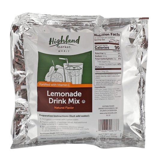 Highland Market Lemonade Drink Mix, 18 Ounce -- 12 per case