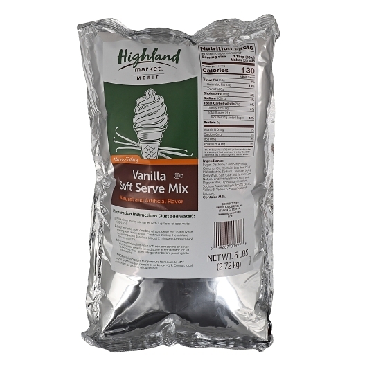 Highland Market Non Dairy Soft Serve Vanilla Ice Cream Mix, 6 Pound -- 6 per case