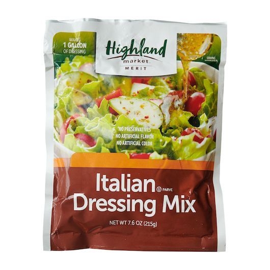 Highland Market Merit Italian Dressing Mix, 7.6 Ounce Pouch -- 12 per case