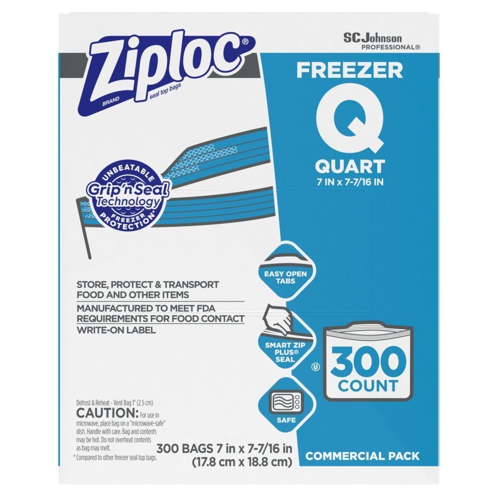 Ziploc Freezer Bag -- 300 per case.