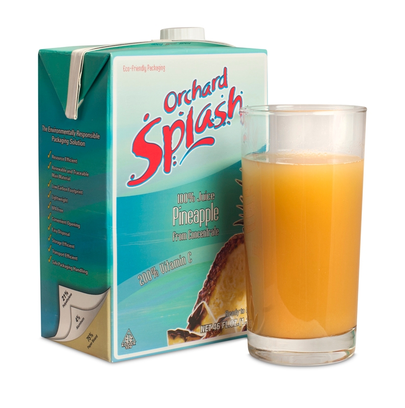 Orchard Splash 100 Percent Pineapple Juice Ready To Serve, 46 Ounce -- 12 Case
