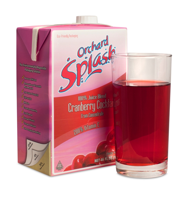 Orchard Splash 100 Percent Cranberry Juice Ready To Serve, 46 Ounce -- 12 Case
