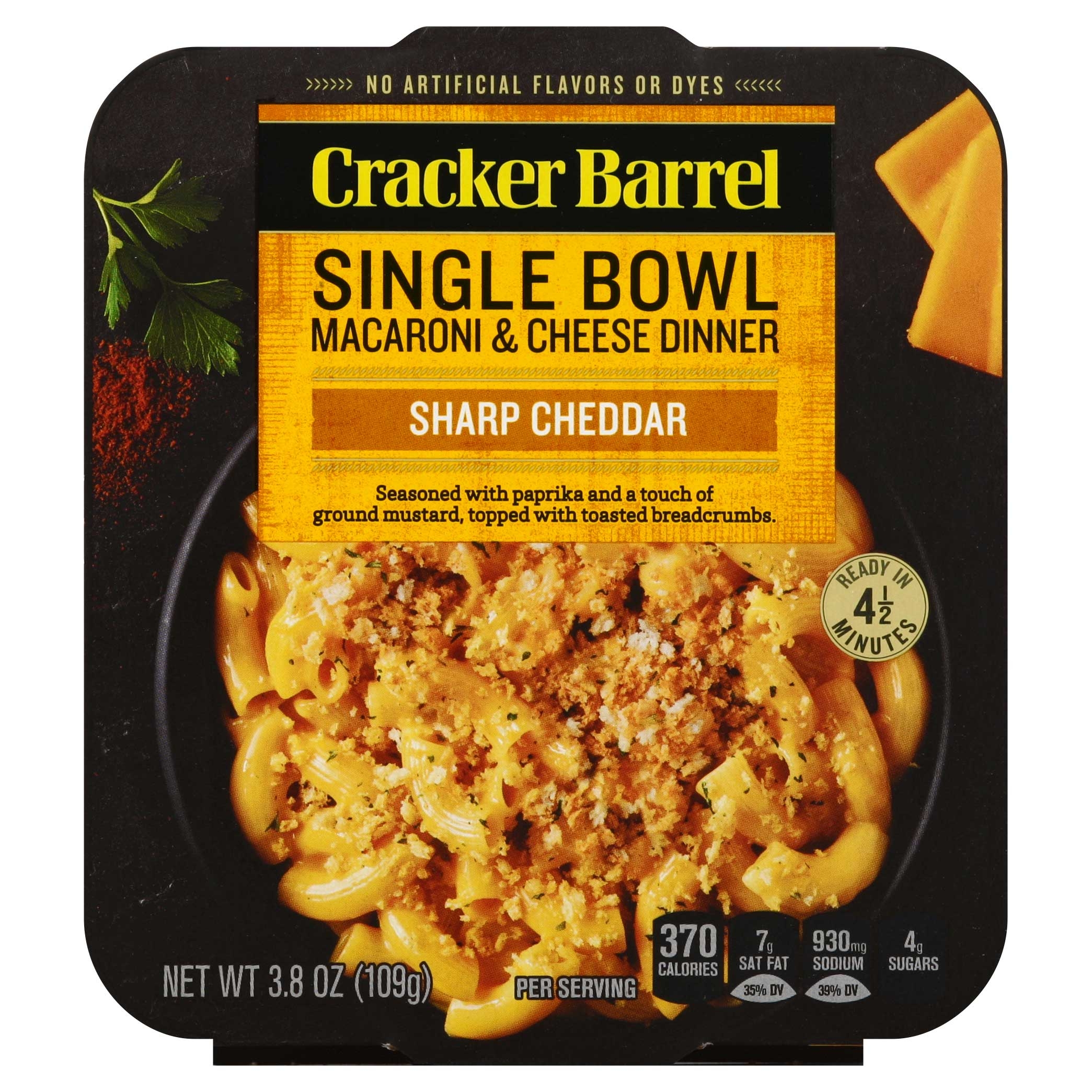 Cracker Barrel Deluxe Sharp Cheddar Macaroni and Cheese Dinner , 3.8 Ounce -- 6 per case.
