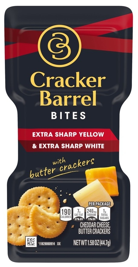 Cracker Barrel Extra Sharp Cheddar Butter Cracker Bites, 1.58 Ounce -- 10 per case.