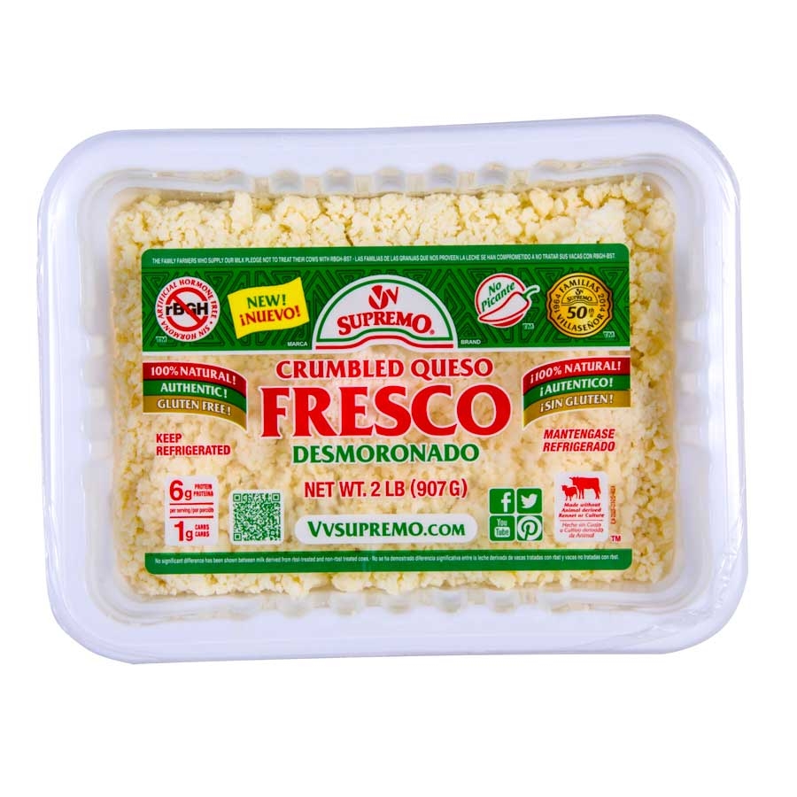 Supremo Queso Fresco Crumbles, 2 Pound -- 6 per case.