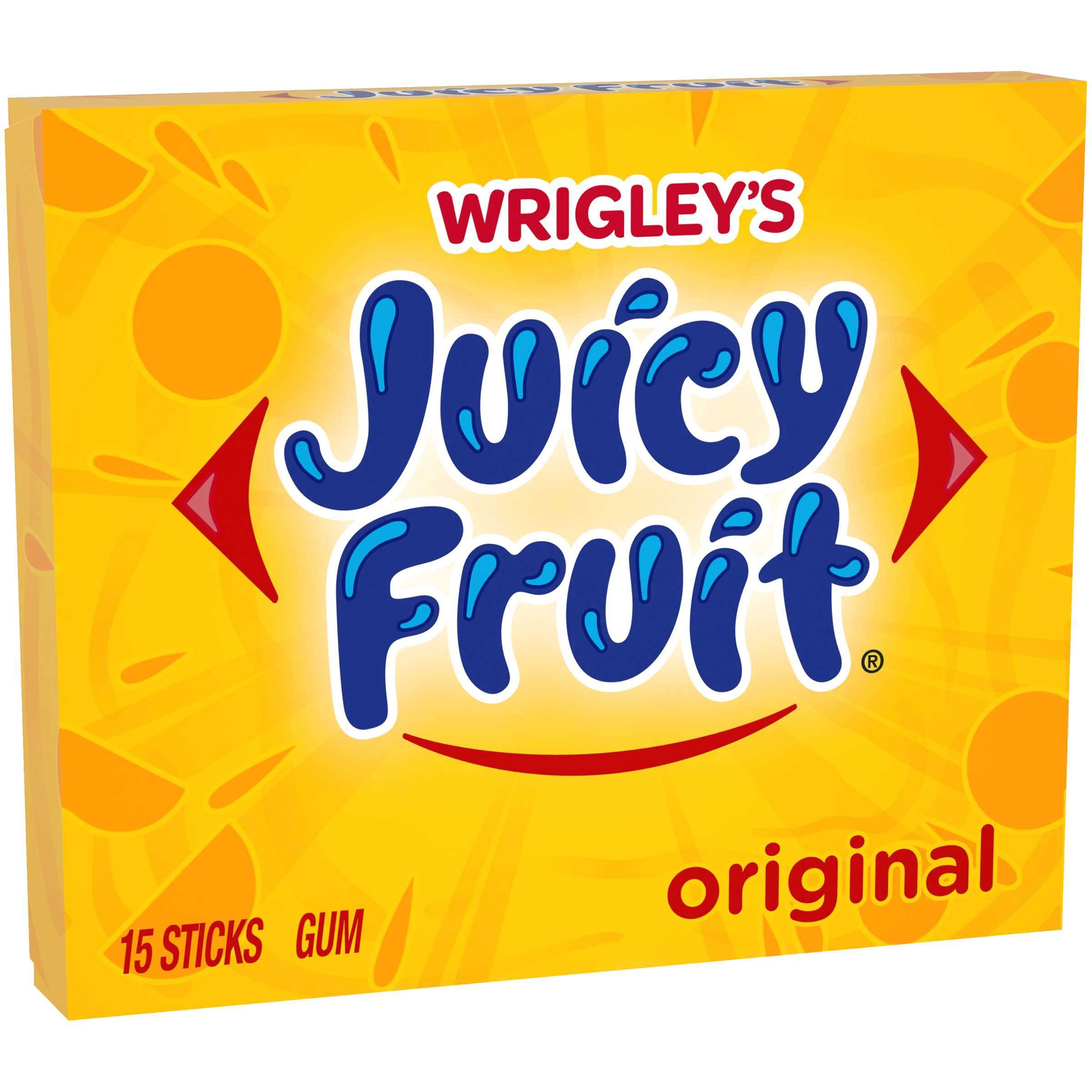 Wrigley Single Serve Juicy Fruit Gum -- 120 per case.