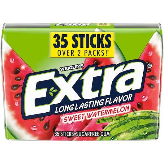 Extra Sweet Watermelon Sugar Free Gum - 35 count per pack -- 48 packs per case