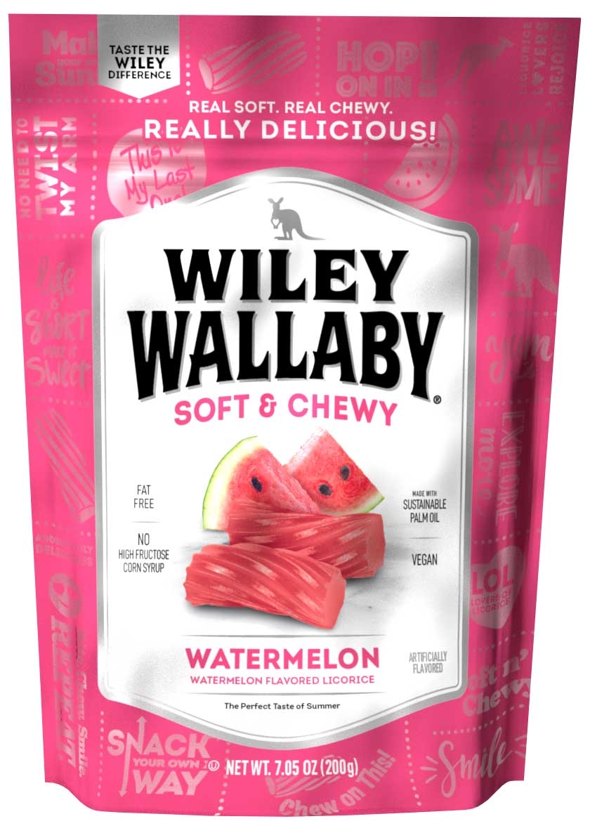 Wiley Wallaby Watermelon Soft and Chewy Licorice, 7.05 Ounce -- 12 per case