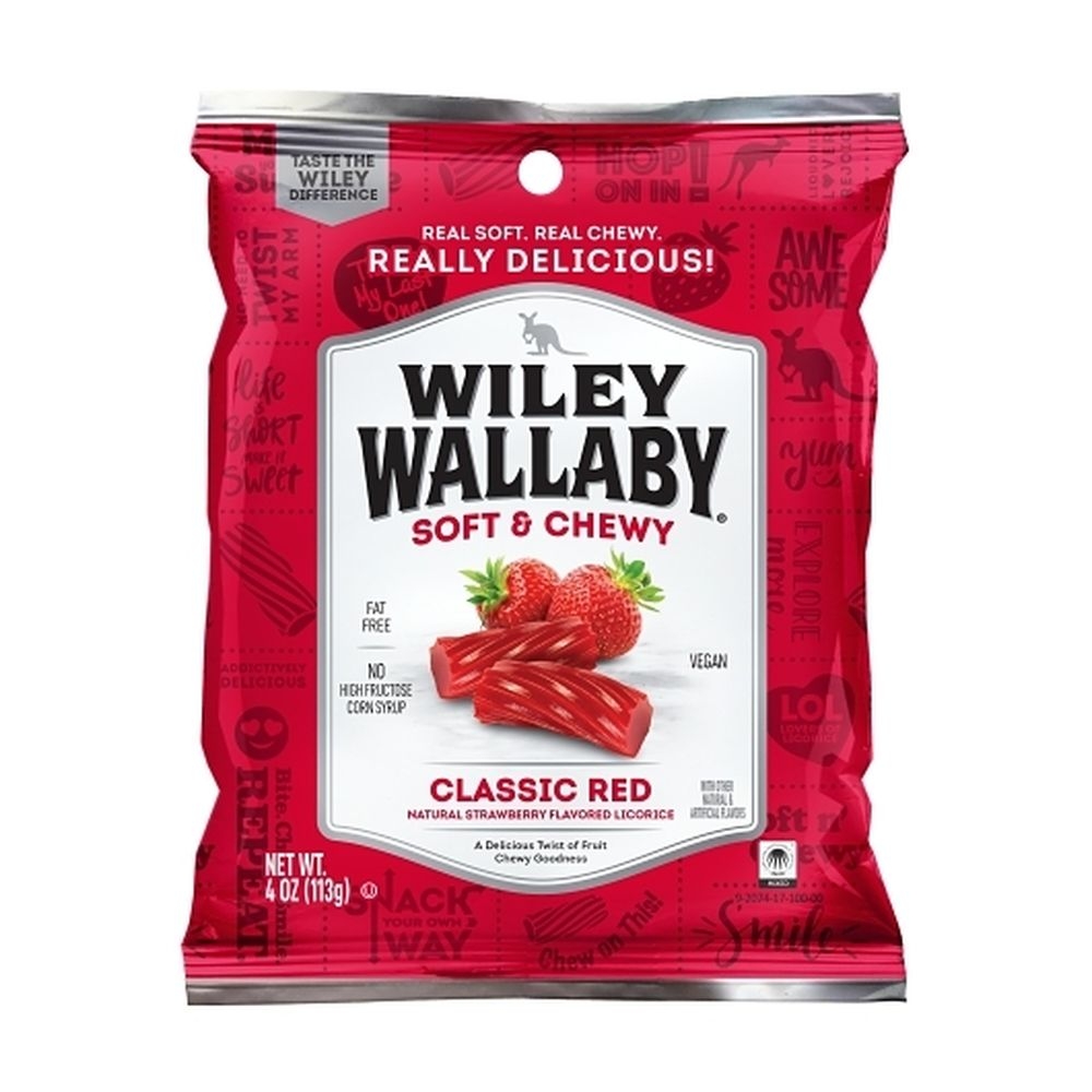 Wiley Wallaby Red Licorice, 4 Ounce -- 12 per case