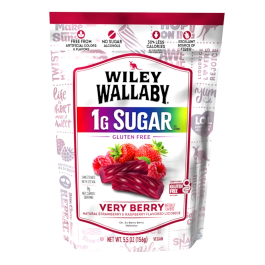 Wiley Wallaby Low Sugar Very Berry Licorice, 5.5 Ounce -- 8 per case