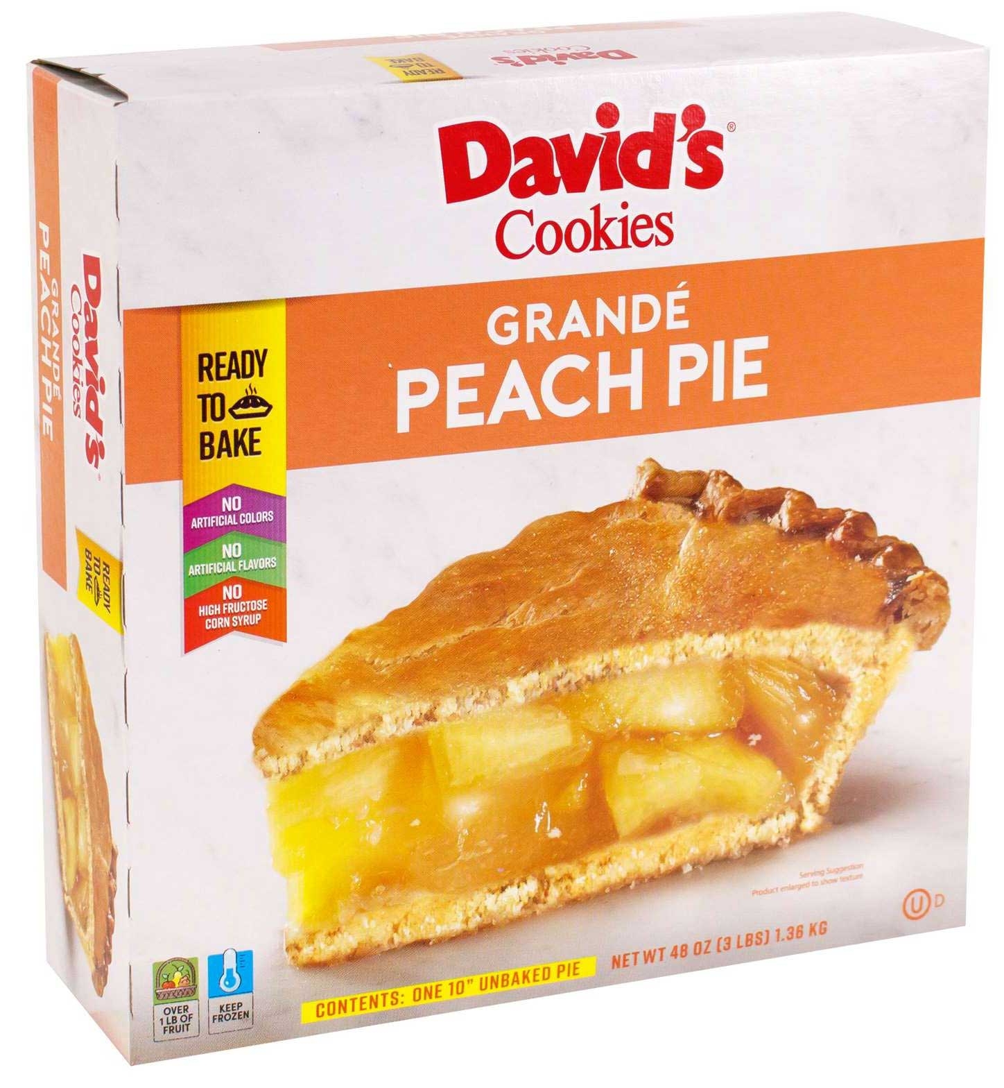 Foxtail David Cookies Unbaked Grande Peach Pie, 48 Ounce -- 6 per case