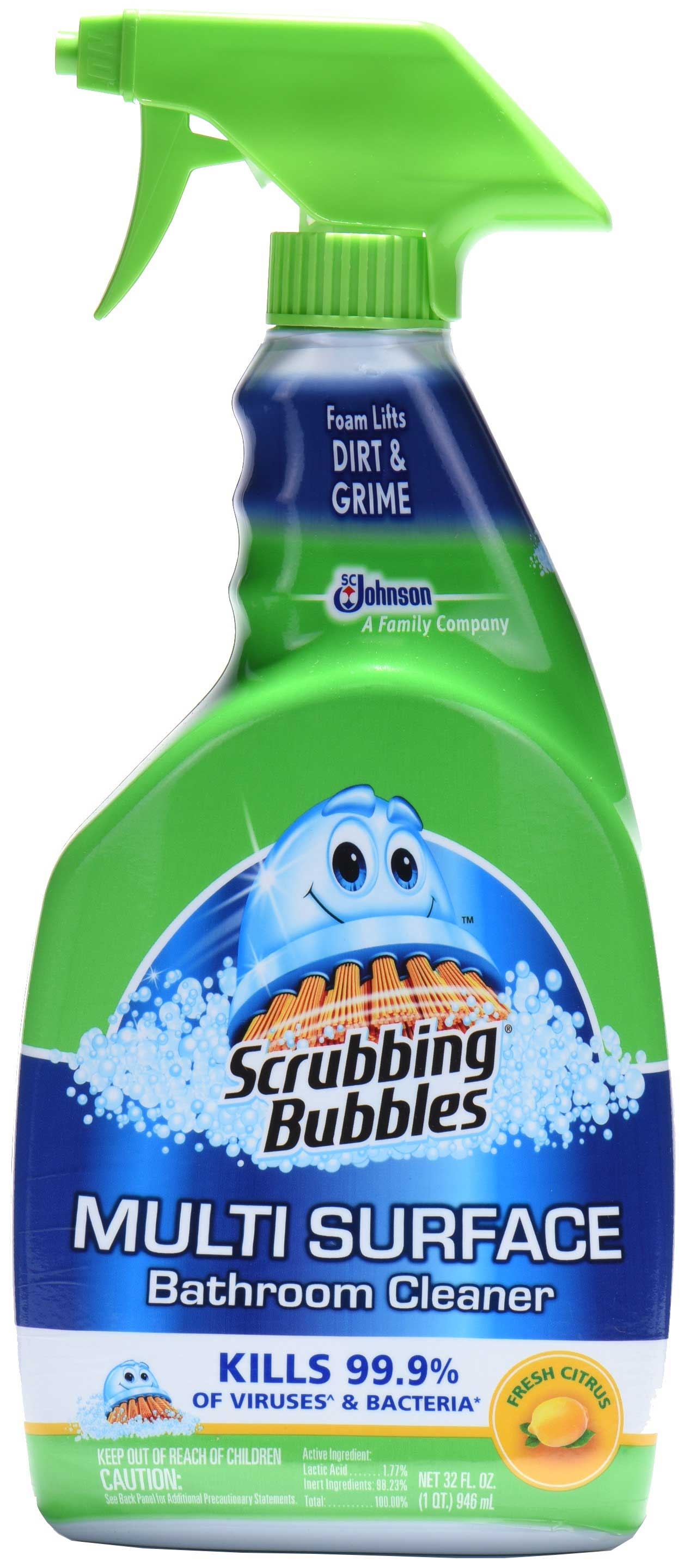 Scrubbing Bubbles Fresh Citrus Multi Surface Foaming Disinfectant Bathroom Cleaner, 32 Fluid Ounce -- 8 per case.
